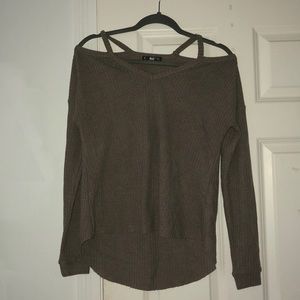 SheIn Long sleeve- Shoulder cut out top